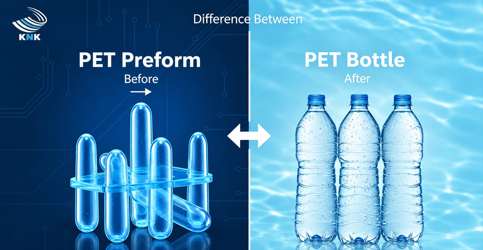 ما الفرق بين البريفورم PET وعبوة PET؟